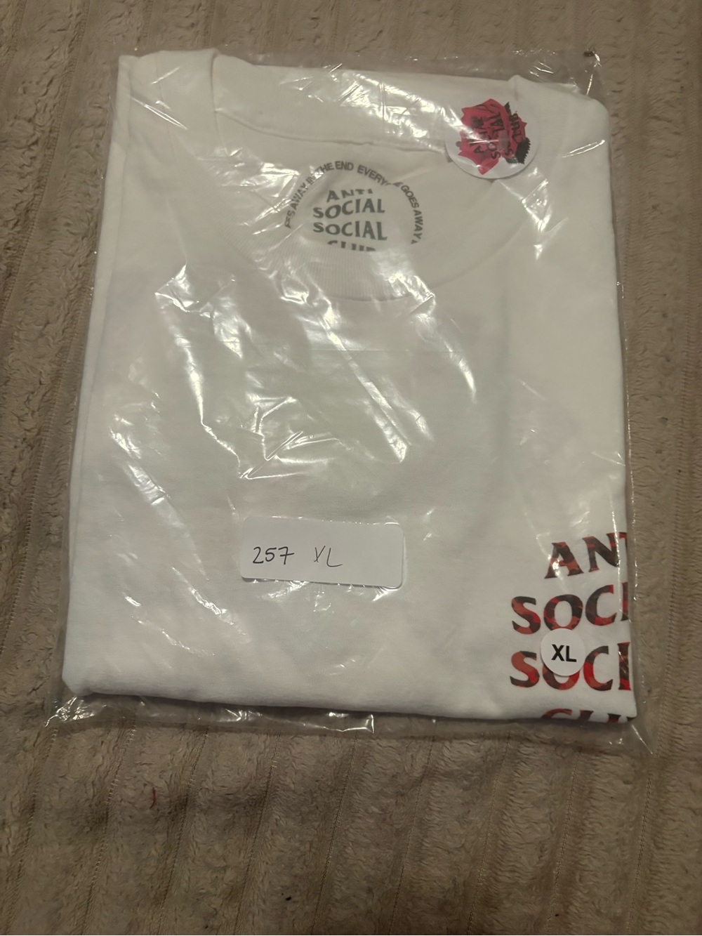 Anti Social Social Club White Tee with Black Circular Logo